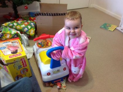 Baby's first Christmas morning