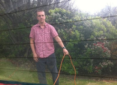 Me and a wire at Cable Bay Holiday Park