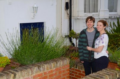 Rox and Ant at their front door