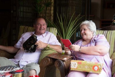 Opening prezzies - Nigel and Liz