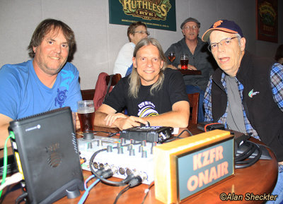 Kyle, Bill, and Rick ready to broadcast the show for KZFR