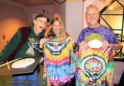 Rick Anderson poses with Susan and another fine fellow who won some tie-dyes