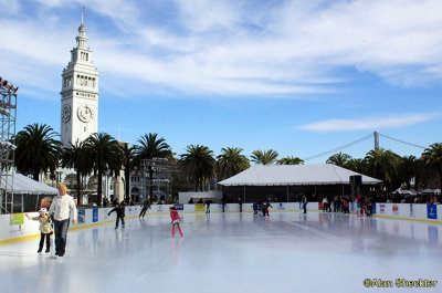 Skating rink across from the Ferry Building