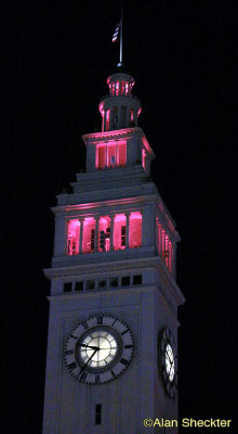The Ferry Building lit up on New Year's Eve