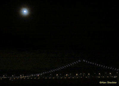 Moonlit Bay Bridge, New Year's Eve