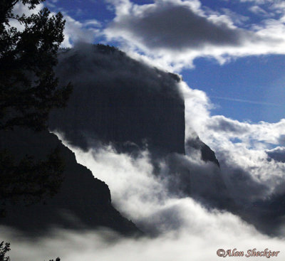 Full moon valley view from Tunnel View 