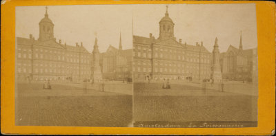 Amsterdam De Dam rond 1875