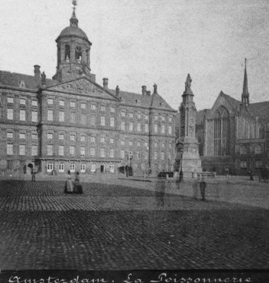 Amsterdam De Dam rond 1875