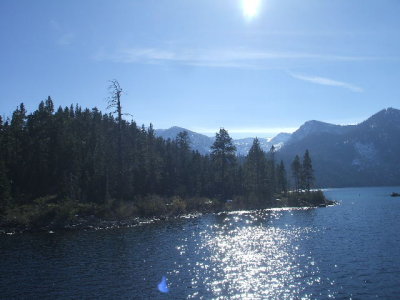 South Lake Tahoe-on the Tahoe Queen paddle boat approaching Emerald Bay