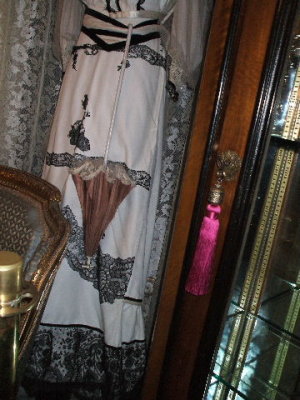 Virginia City, NV-a beautiful Edwardian dress/hat/parasol in an historic home
