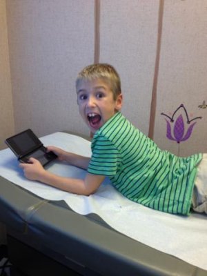 joey during his milk allergy test- it was a long day!