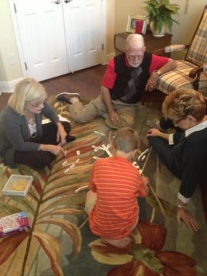 aunt anne, uncle jerry, aunt susan play chicken foot with joey