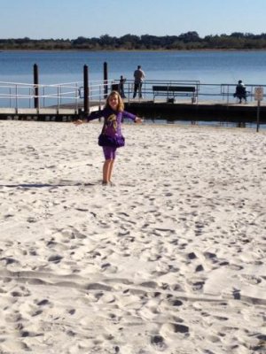 playing in the sand