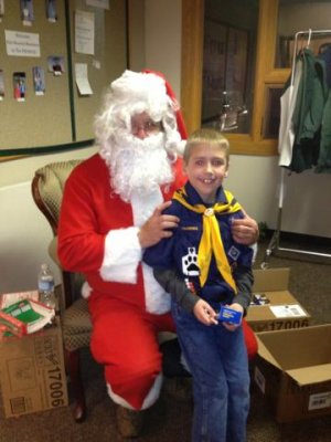 santa visited the cubs scout christmas party