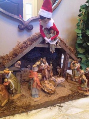 the last night, mr. jingles checked out baby jesus