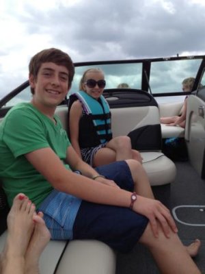 riding in the boat!!