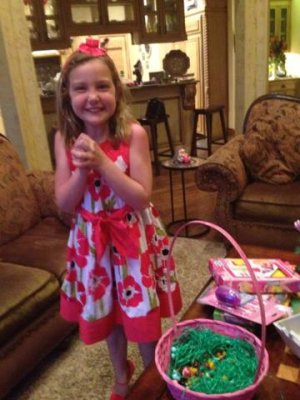 she is sooo excited easter morning is finally here!