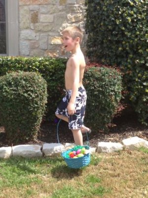 it's a great easter when you are egg hunting in your bathing suit!