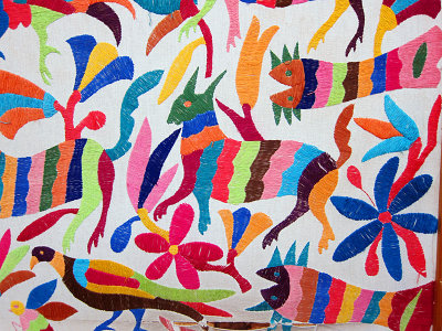 Close-up of otomi embroidery 2698