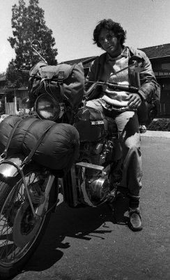 Richard Comunale on the road in Tiburon, 1972