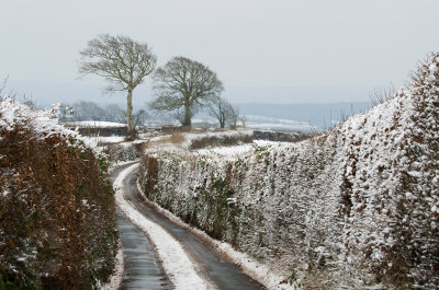 A hill top road near Bradninch