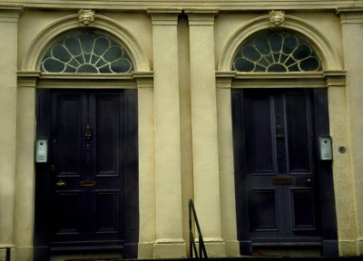 ...and choose which of these Georgian doors you will open to escape from the rain!