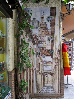 Granada. Mural en el mercado de la Alcaiceria