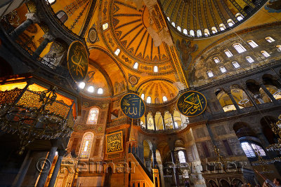 Inside the Hagia Sophia Istanbul at the raised kiosk of the Sultans private lodge