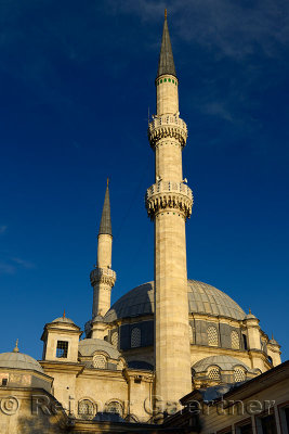 Minarets and domes of Eyup Sultan Mosque Istanbul Turkey