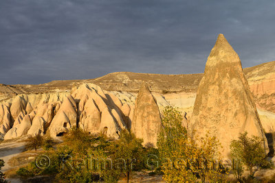 Ancient Church and home carved out of volcanic tuff in the Red Valley Cappadocia Turkey