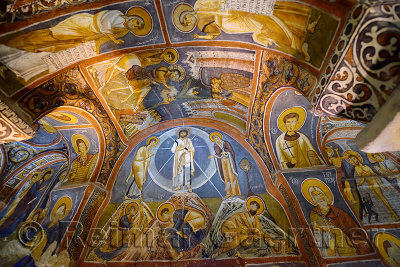Byzantine frescoes of the life of Christ in the Dark Church at Goreme Open Air Museum Turkey