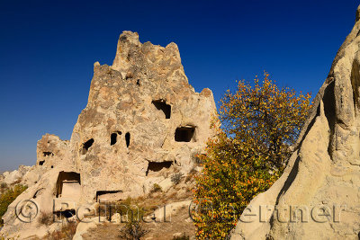 Fall view of Kizlar Manastiri Nunnery Convent Monastery at Goreme Valley Open Air Museum Cappadocia Turkey