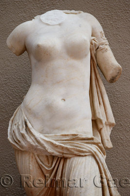 Ruined marble statue of Venus or Aphrodite naked torso at Ephesus Museum Turkey