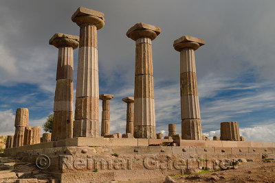 Doric column ruins of the temple of Athena of Assos Behramkale Turkey