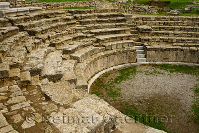 Excavated and restored Odeon theatre of Troy at Hisarlik Turkey