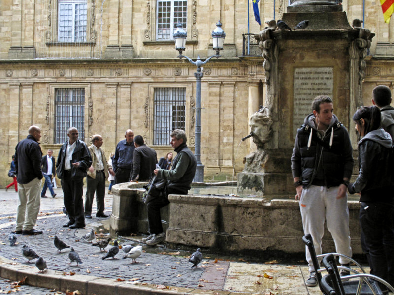 a crowd on the square
