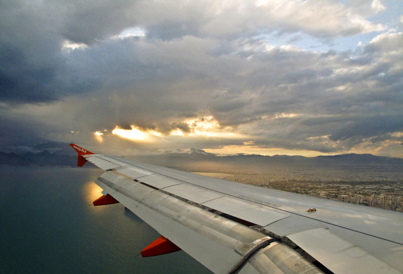just before landing in Antalya
