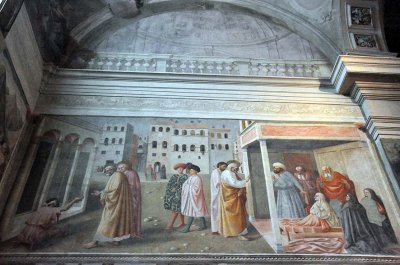 Masaccio - La Gurison de l'infirme et la Rsurrection de Tabita, Chapelle Brancacci, Eglise Santa Maria del Carmine - 9438