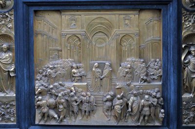Ghiberti: Solomon and the Queen of Sheba, Gate of Paradise (1452), Battistero San Giovanni - 9817