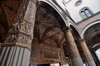 Palazzo Vecchio, premire cour, fresques de Vasari - 9905
