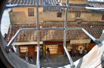 view from the Vasari corridor above shops of Ponte Vecchio - 9951