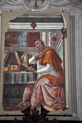 Botticelli: Saint Augustin dans son cabinet de travail., Eglise d'Ognissanti - 0417