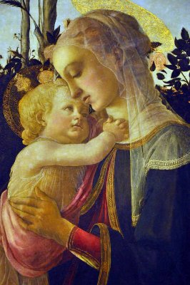 Botticelli - La Vierge et l'Enfant avec le jeune Saint Jean-Baptiste (1470-1475), dtail - 8077