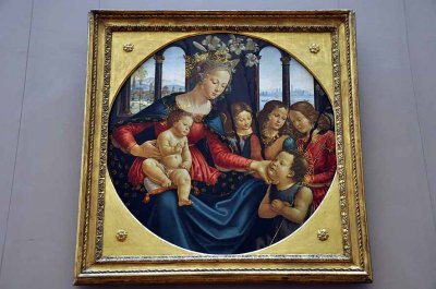 Ghirlandaio, La Vierge et l'Enfant avec le jeune St Jean-Baptiste et trois anges (1490) - 8100