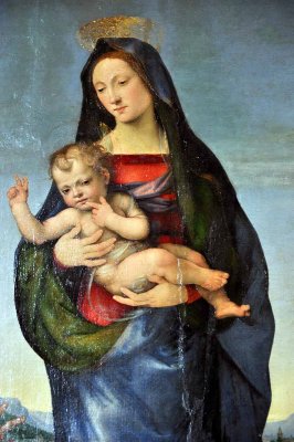 Albertinelli et Franciabigio, La Vierge et l'Enfant avec st Jrme & st Znobe (1482-1525), dtail  - 8137