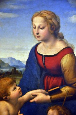 Raphael, Vierge  l'Enfant avec le petit st Jean- Baptiste, ou la Belle Jardinire (1507-1508), dtail - 8145