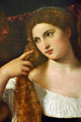 Titien, la Femme au miroir (1515), dtail  - 8176