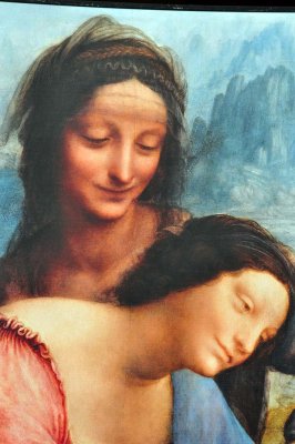 Leonard de Vinci - Sainte Anne et Marie (dtail de l'affiche de l'exposition Ste Anne), muse du Louvre - 1170