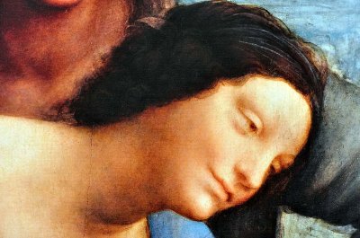 Leonard de Vinci - Marie (dtail de l'affiche de l'exposition Ste Anne), muse du Louvre - 1171