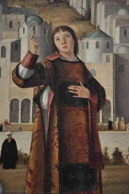 Vittore Carpaccio - La Prdication de st Etienne  Jrusalem (1514), dtail - 8827